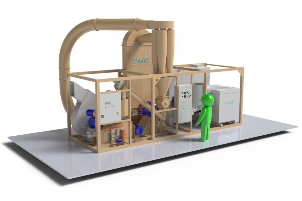 Мобильный брикетный завод 0.3 т/час с прессом Di PiU