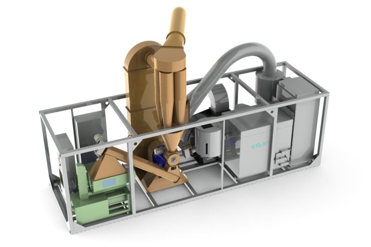 Мобильный брикетный завод 0.4 т/час с гидравлическим прессом UMP